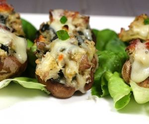 Stuffed Spinach Artichoke Mushrooms