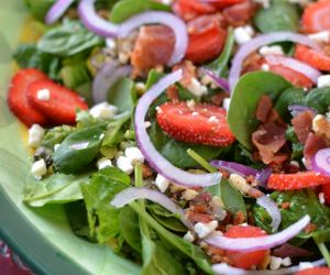 Strawberry Bacon Salad with Honey Poppy Seed Dressing