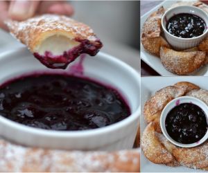 Cream Cheese Dumplings with Blueberry Sauce