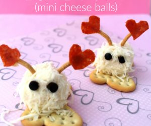 Valentine's Day Mini Cheese Ball Love Bugs Snacks