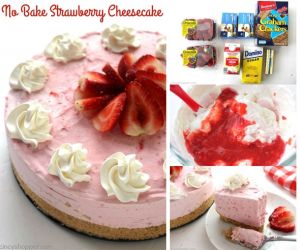 No Bake Strawberry Cheesecake