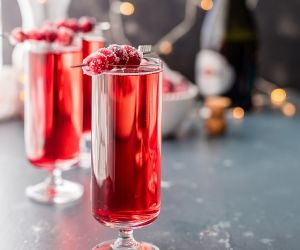 Sugared Cranberry Ginger Mimosas