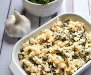 Creamy Kale Risotto with Parmesan