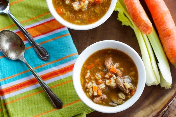 Beef Barley Soup with Filet Mignon