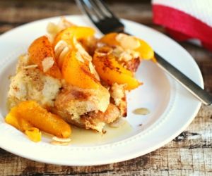 Peach French Toast Bake with Almonds