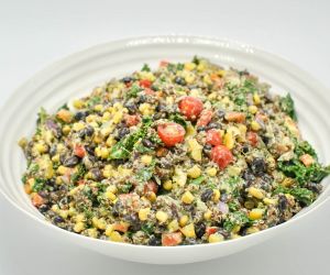 Tex Mex Quinoa Salad with a Creamy Avocado and Cilantro Dressing