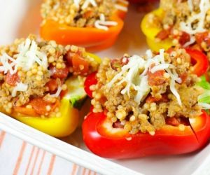 Wholesome Rainbow Couscous Stuffed Peppers