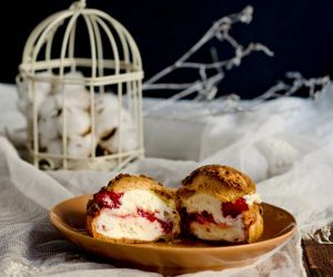 Raspberry Mascarpone Choux a la Creme