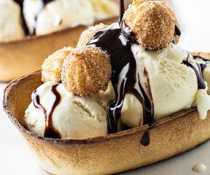 Churro Ice Cream Boats