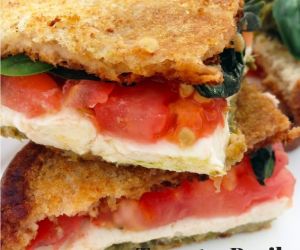 Tomato, Basil, Mozzarella, & Pesto Sandwich