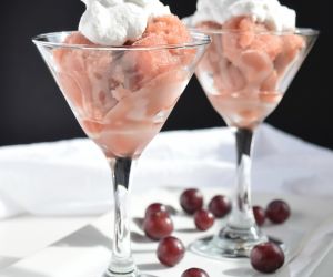 Grape Sorbet with Whipped Coconut Cream