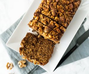 Banana Bread with Maple-Walnut Topping