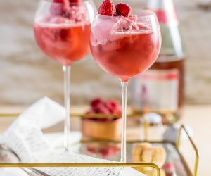 Raspberry Pink Champagne Floats