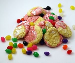 Easter Strawberry Lemon Crinkle Cookies