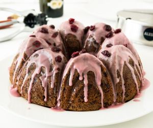 Glazed Cranberry Chocolate Red Wine Cake