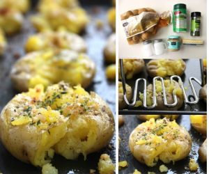 Garlic Parmesan Smashed Potatoes