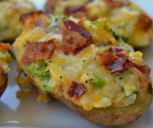 Broccoli Bacon Cheddar Twice Baked Potatoes