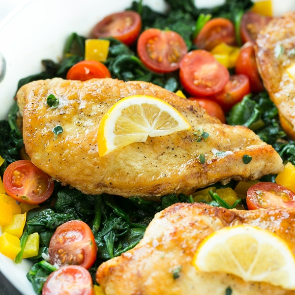 Pan Seared Chicken Breast with Spinach