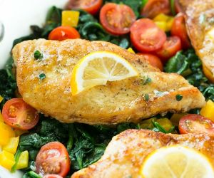 Pan Seared Chicken Breast with Spinach