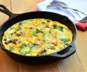 Sausage, Spinach, Peppers and Potato Fritatta