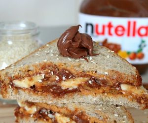 Nutella Peanut Butter breakfast sandwich recipe