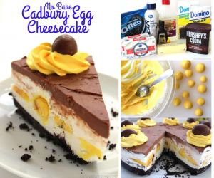 No Bake Cadbury Egg Cheesecake