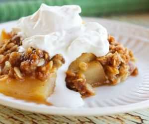 Celtic Apple Crisp with Honey Whiskey Whipped Cream