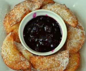 Cream Cheese Dumplings with Blueberry Sauce