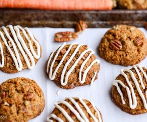 Carrot Cake Cookies with Cream Cheese Glaze (GF + Refined SF)