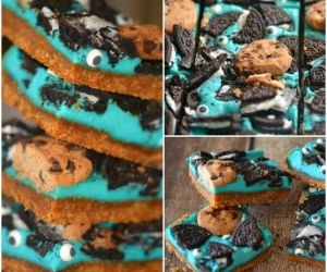 Cookie Monster Cheesecake Bars