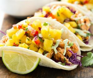 Pulled Chicken Tacos with Pineapple Salsa