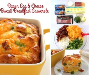 Bacon, Egg & Cheese Biscuit Breakfast Casserole