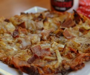 Moore's Honey BBQ Caramelized Onion Bacon Pizza