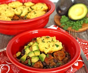 Tex Mex Chicken Casserole with Cornbread Topping