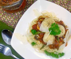Scallop Pasta Primavera with Mushrooms & Asparagus