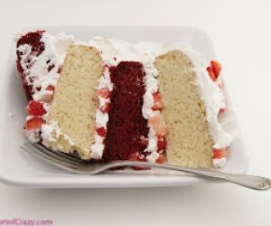 Red Velvet, Vanilla, Strawberry Layer Cake