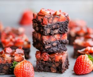 Chocolate Covered Strawberry Brownies (Paleo)