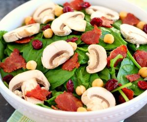 Cranberry Mushroom Spinach Salad