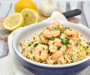 Easy Shrimp Scampi with Zoodles and Noodles