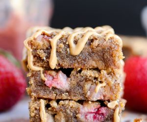 Peanut Butter & Jelly Blondies (Gluten Free + Refined Sugar Free)