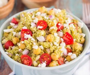 Quinoa and Chickpea Pesto Salad