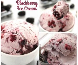 No Churn Blackberry Ice Cream