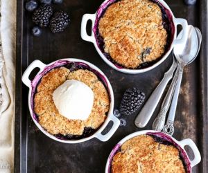 Blackberry + Blueberry Cobbler (Gluten Free, Paleo + Vegan)