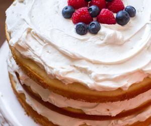 Lemon Blueberry Raspberry Naked Cake