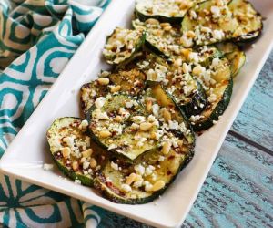 Grilled Zucchini with Feta & Pine Nuts