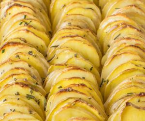 Crispy layered rosemary potatoes