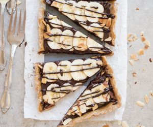 No-Bake Chocolate Banana Tart (Gluten Free, Paleo + Vegan)