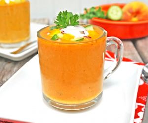 Peach and Roasted Jalapeno Gazpacho