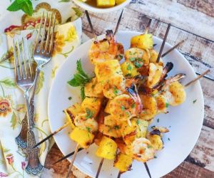 Mint & Honey Hawaiian Shrimp Skewers