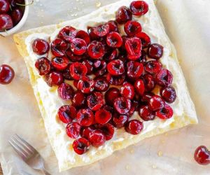 Cherry & Honey Ricotta Tart